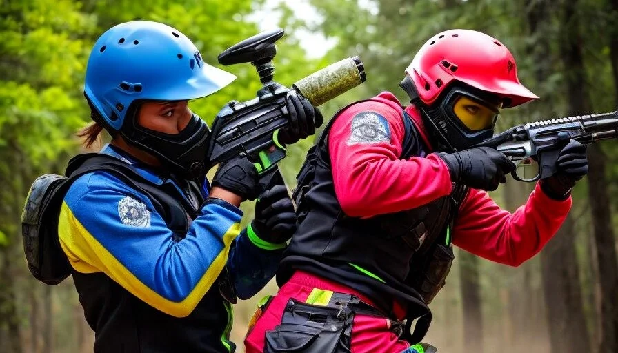 Kobiety grające w paintballa